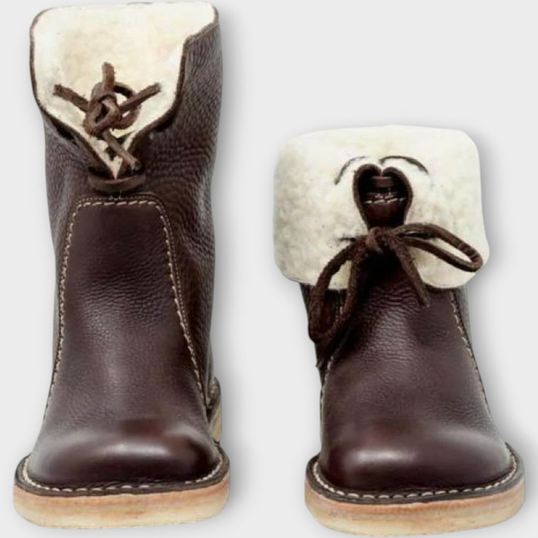 Fur-Lined Leather Winter Boots