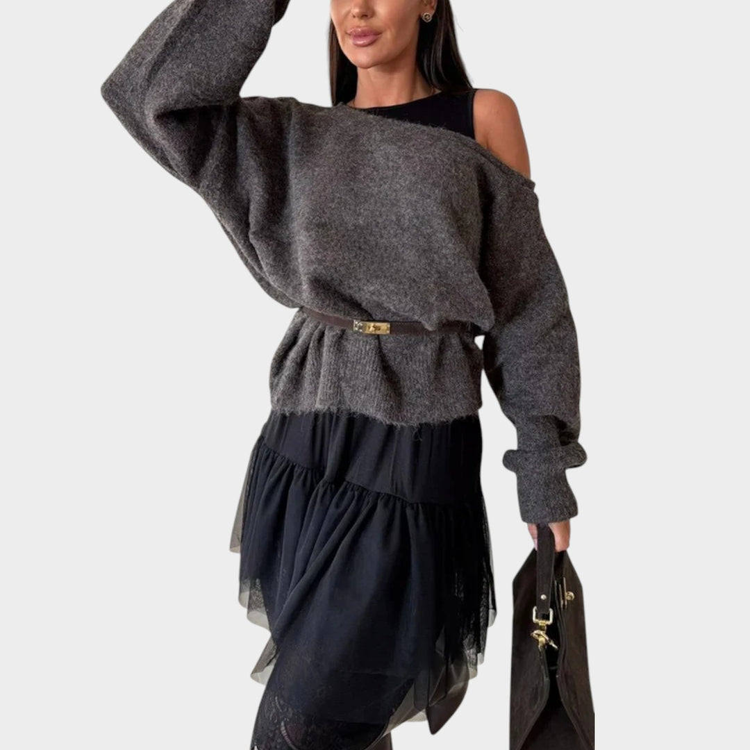 Effortless Oversized Off-Shoulder Sweater