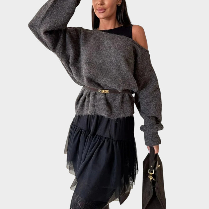 Effortless Oversized Off-Shoulder Sweater