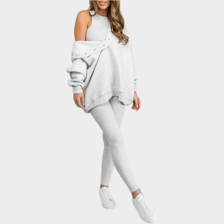 Trendy Button-Collar Lounge Set