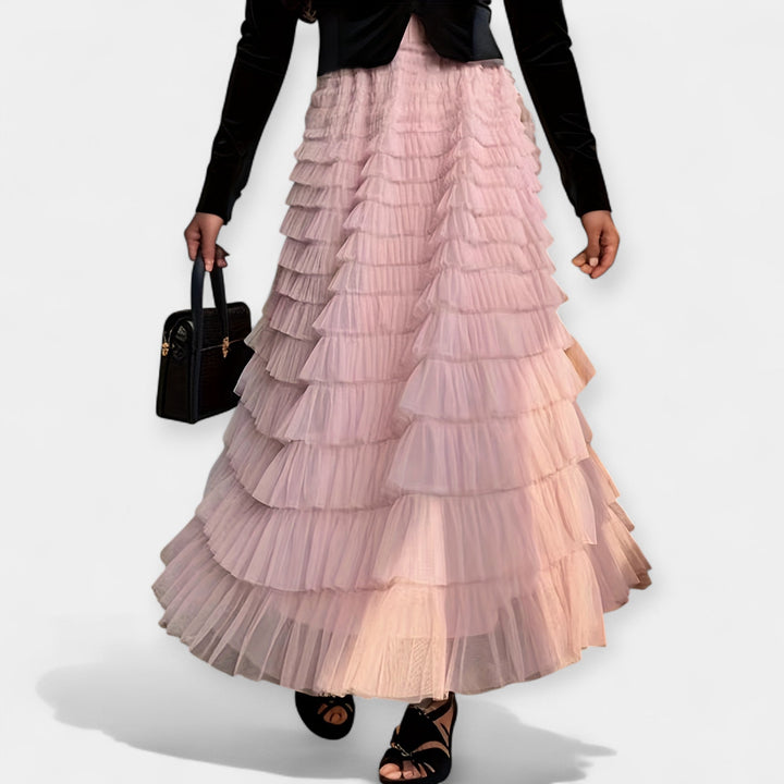 Elegant Tulle Skirt with Decorative Detail