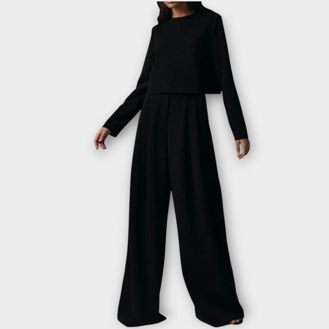 Elegant Wide-Leg Two-Piece Set
