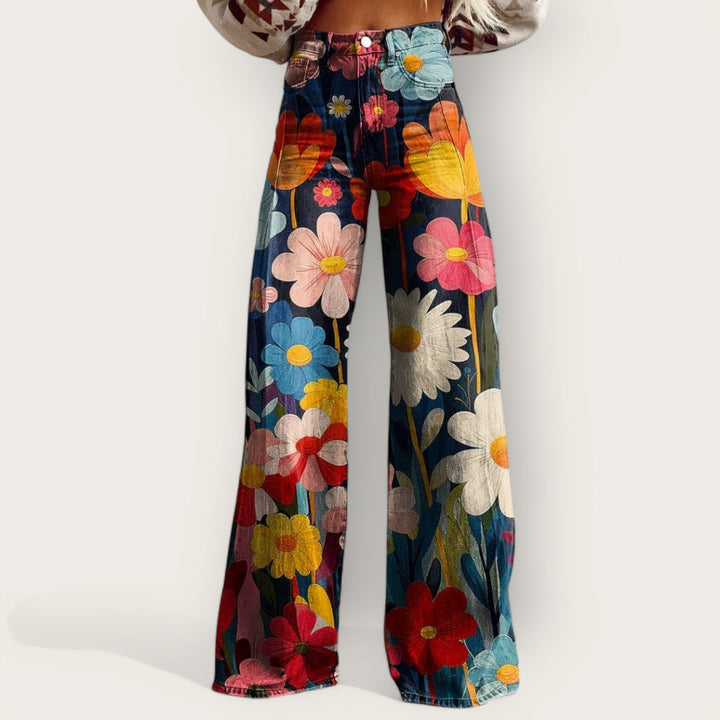 Stylish Multicoloured Wide-Leg Trousers
