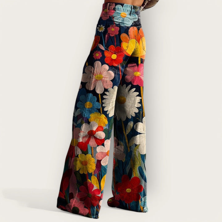 Stylish Multicoloured Wide-Leg Trousers