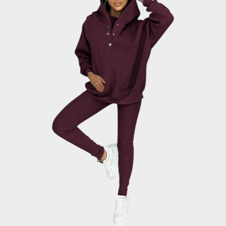 Trendy Button-Collar Lounge Set