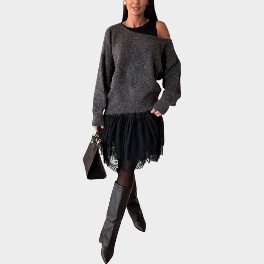 Effortless Oversized Off-Shoulder Sweater