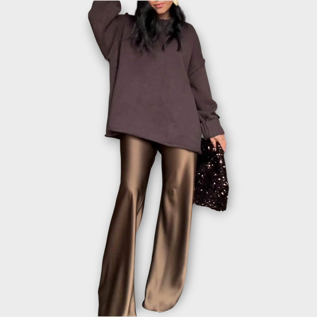 Relaxed Luxe Knit Satin Set