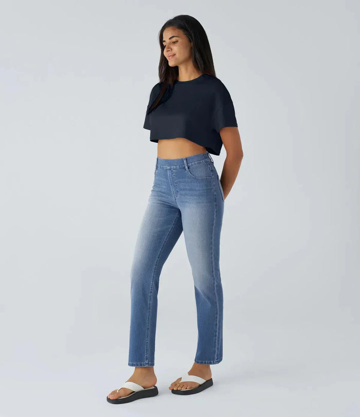 Elastic and Comfortable High-Waisted Trousers