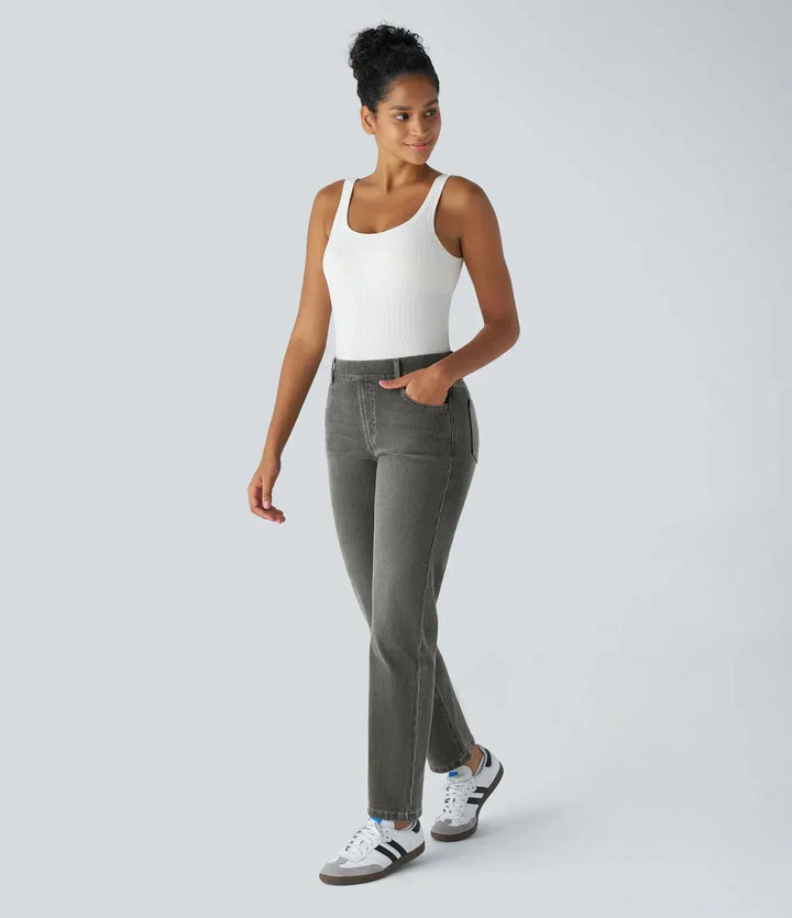 Elastic and Comfortable High-Waisted Trousers