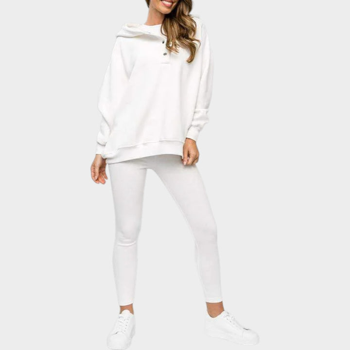 Trendy Button-Collar Lounge Set