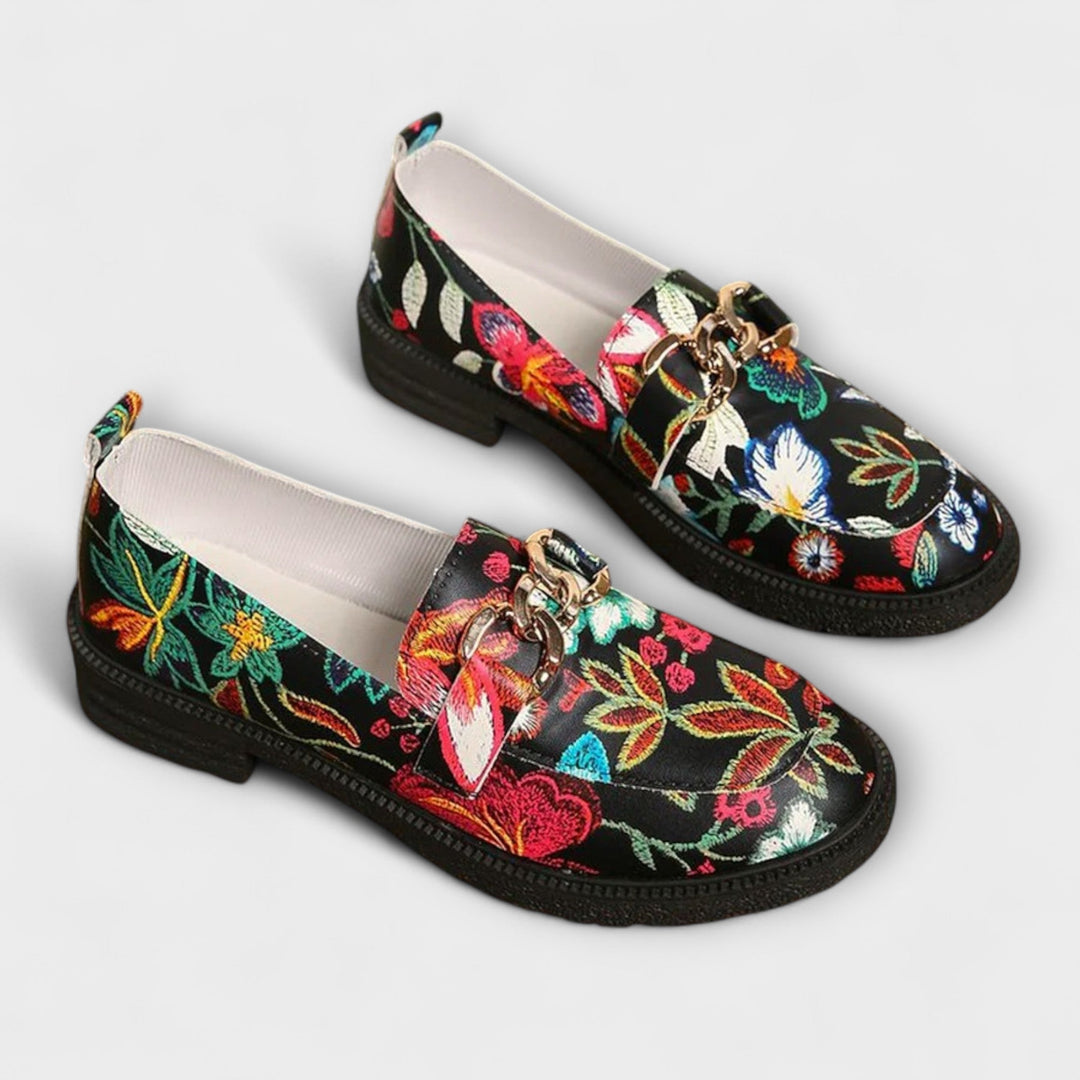Orla – Colourful Loafers with Floral Design