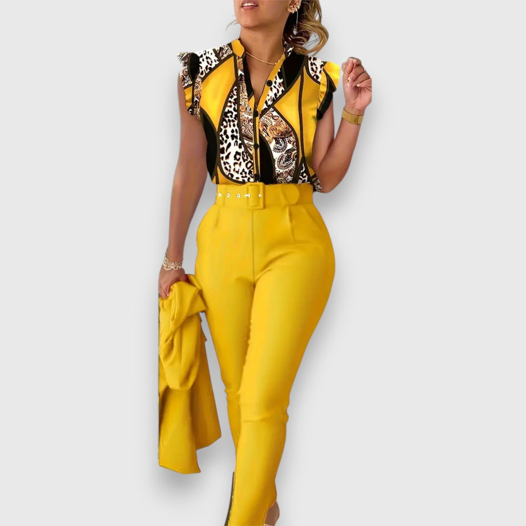 Two-Piece Set with Modern Leopard Print