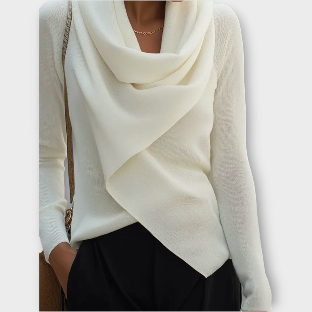Draped Cowl Knit Top