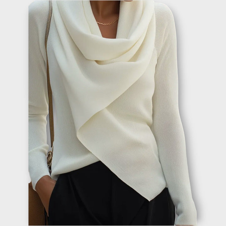 Draped Cowl Knit Top
