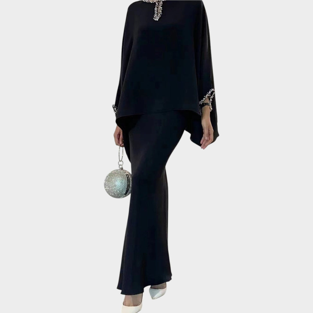 Elegant Cape-Style Two-Piece Set