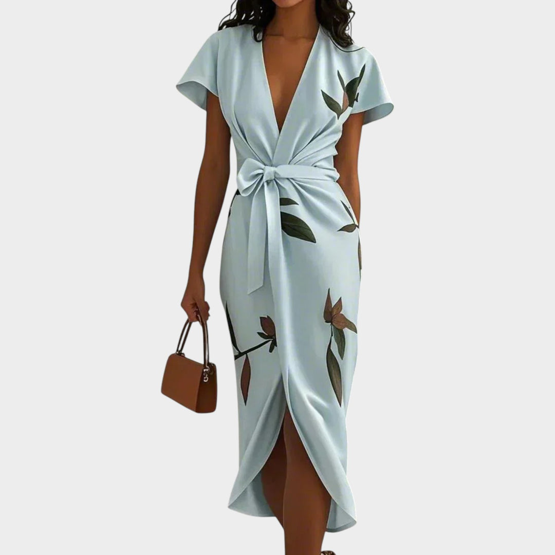Floral Wrap Midi Dress