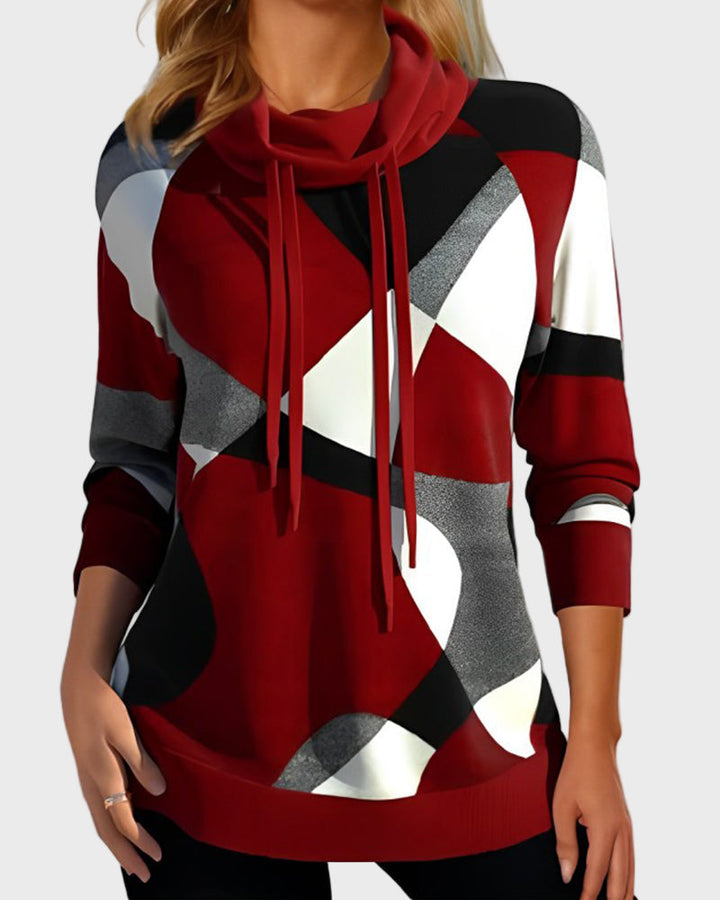 Knitted Hoodie with Artistic Design