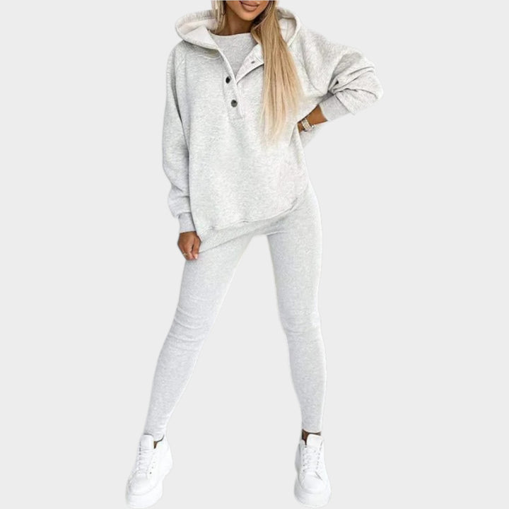 Trendy Button-Collar Lounge Set