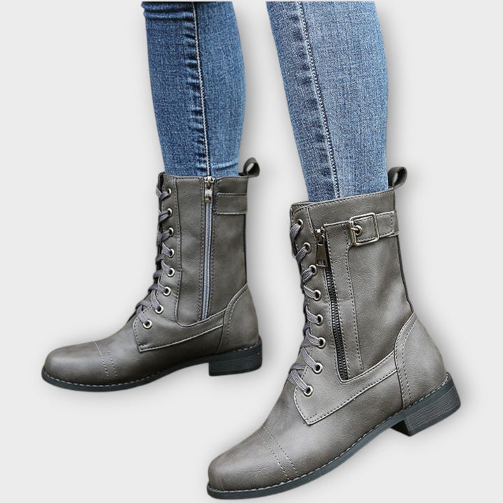 Classic Lace-Up Leather Ankle Boots