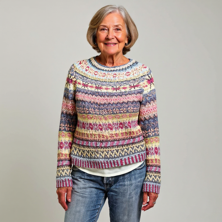 Sweater with Geometric Designs