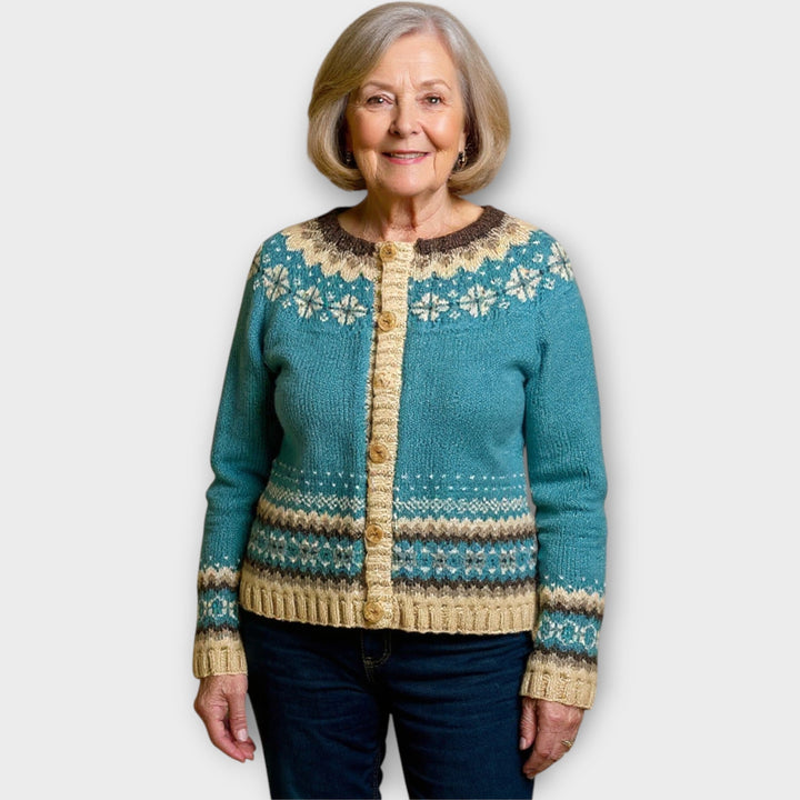 Knitted Cardigan with Buttons and Subtle Pattern