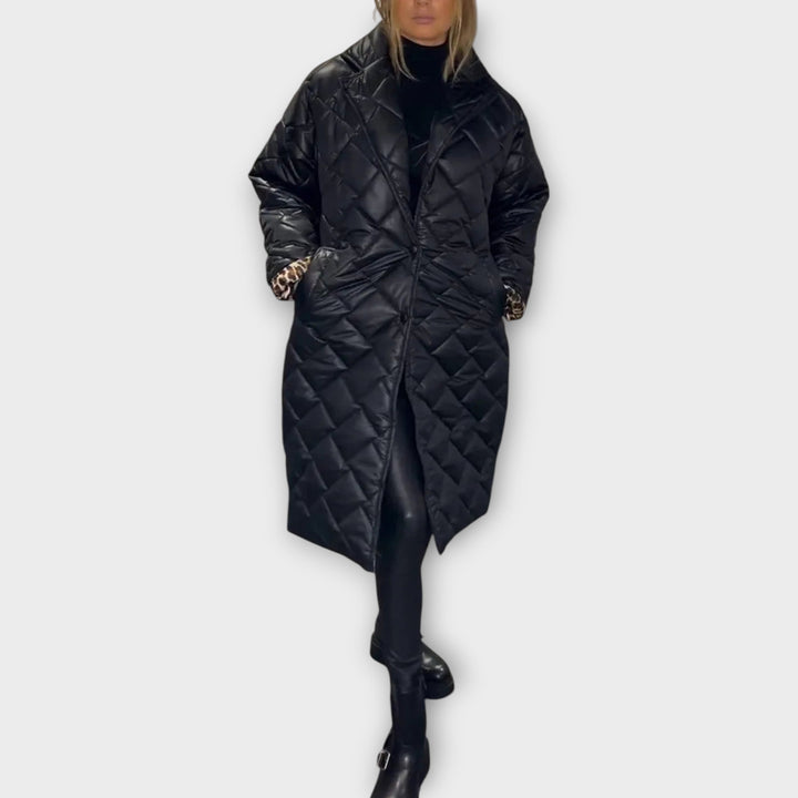 Reversible Padded Jacket with Leopard Lining