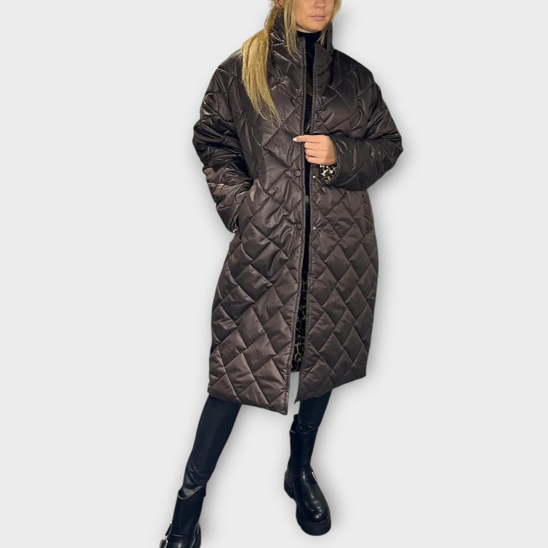 Reversible Padded Jacket with Leopard Lining