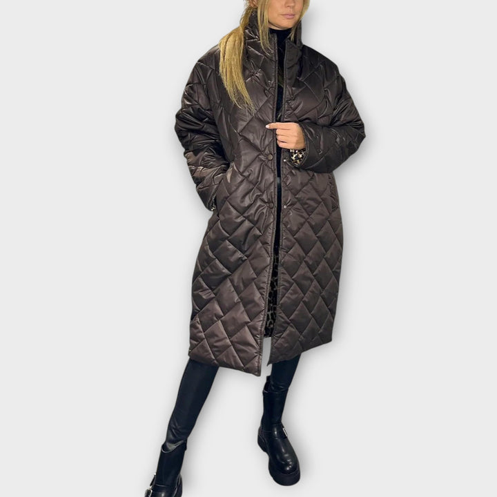 Reversible Padded Jacket with Leopard Lining