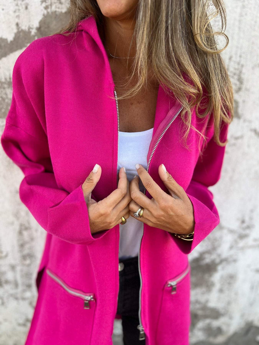 Lena | Ladies Zip-Up Hooded Cardigan