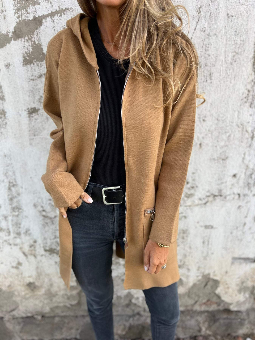 Lena | Ladies Zip-Up Hooded Cardigan