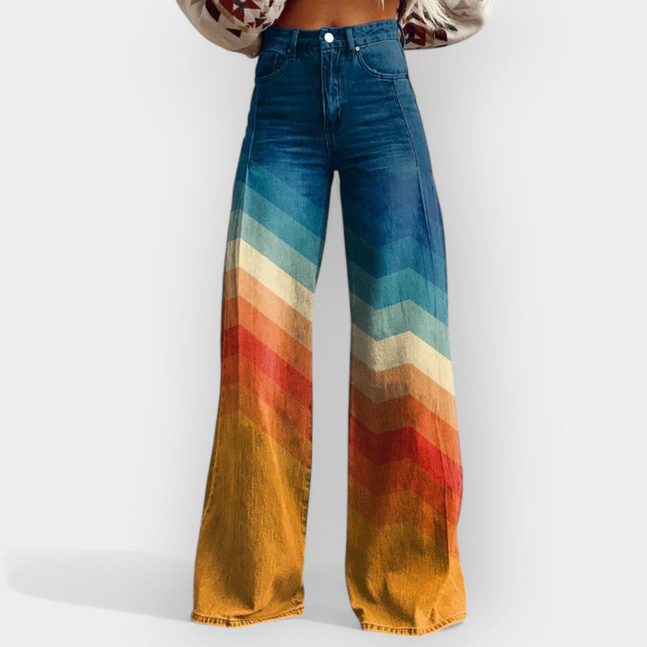 High-Waisted Flared Trousers