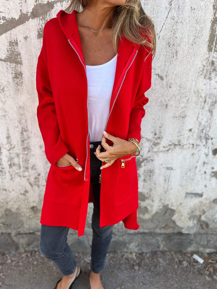 Lena | Ladies Zip-Up Hooded Cardigan