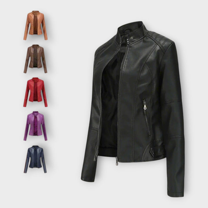 Leather Elegant Blazer with Modern Line and Timeless Style