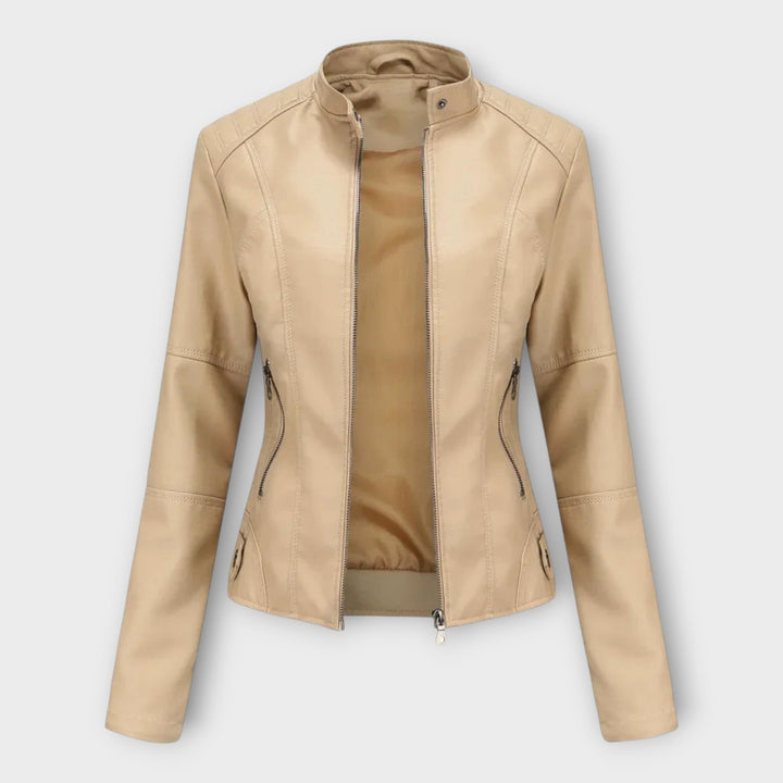Leather Elegant Blazer with Modern Line and Timeless Style