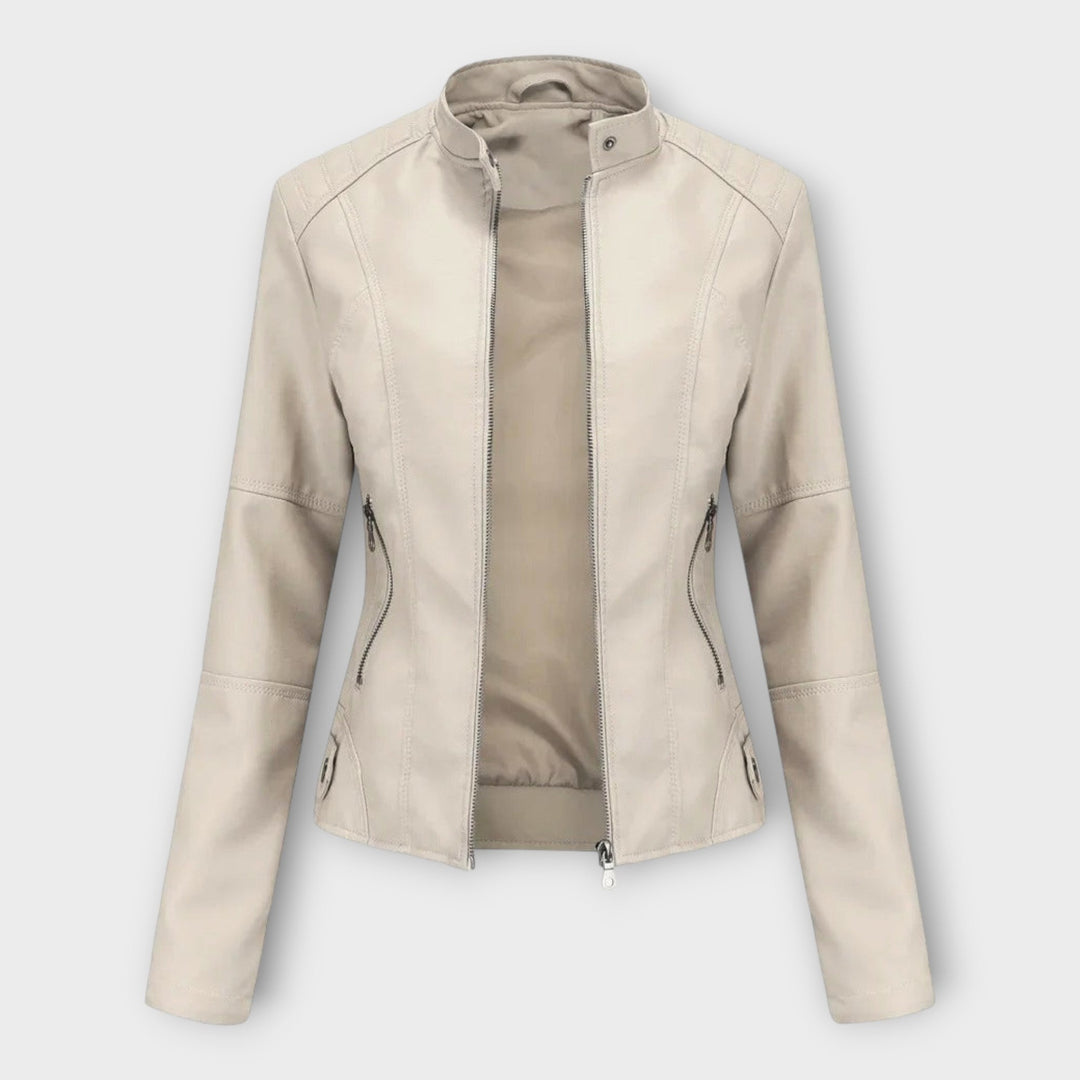 Leather Elegant Blazer with Modern Line and Timeless Style