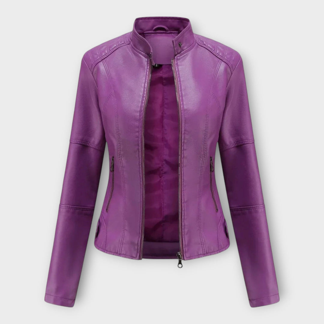 Leather Elegant Blazer with Modern Lines and Timeless Style