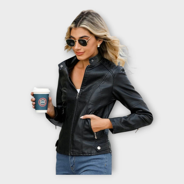 Leather Elegant Blazer with Modern Lines and Timeless Style