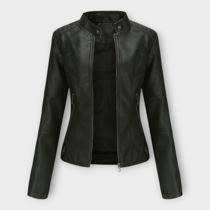Leather Elegant Blazer with Modern Line and Timeless Style