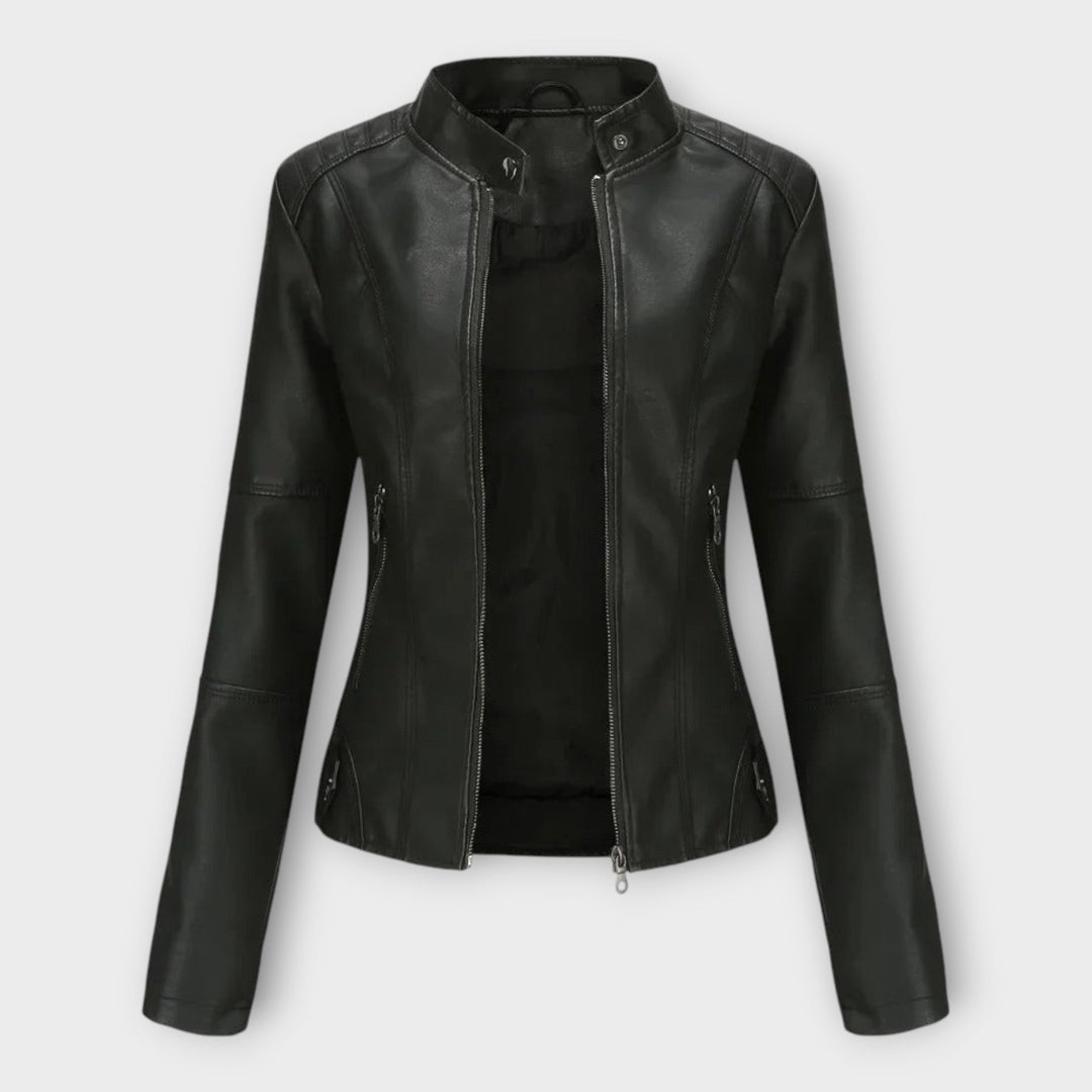 Leather Elegant Blazer with Modern Lines and Timeless Style