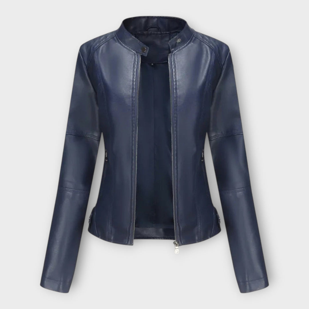 Leather Elegant Blazer with Modern Lines and Timeless Style
