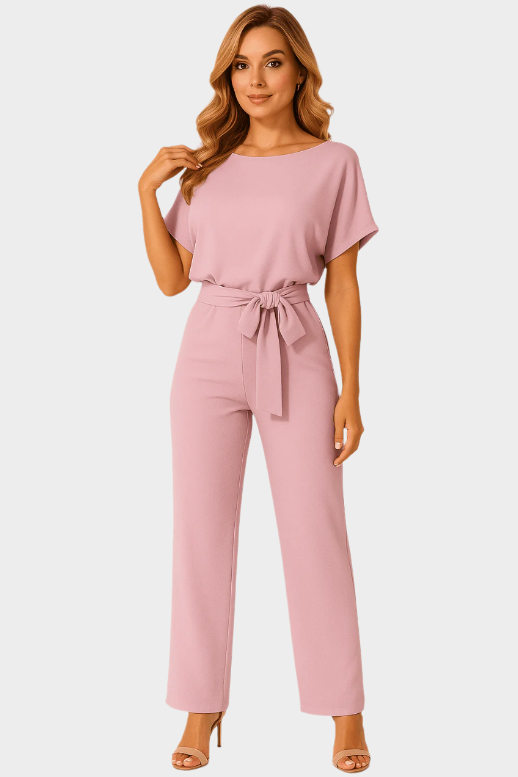 Full-Length Jumpsuit with Belt