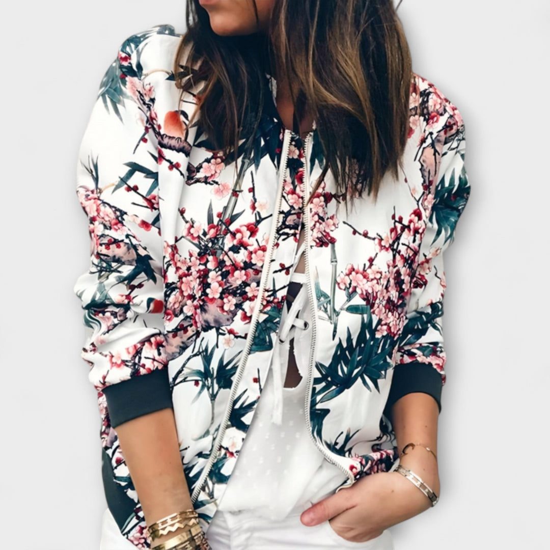 Kaelin - Stylish Bomber Jacket with Flowers