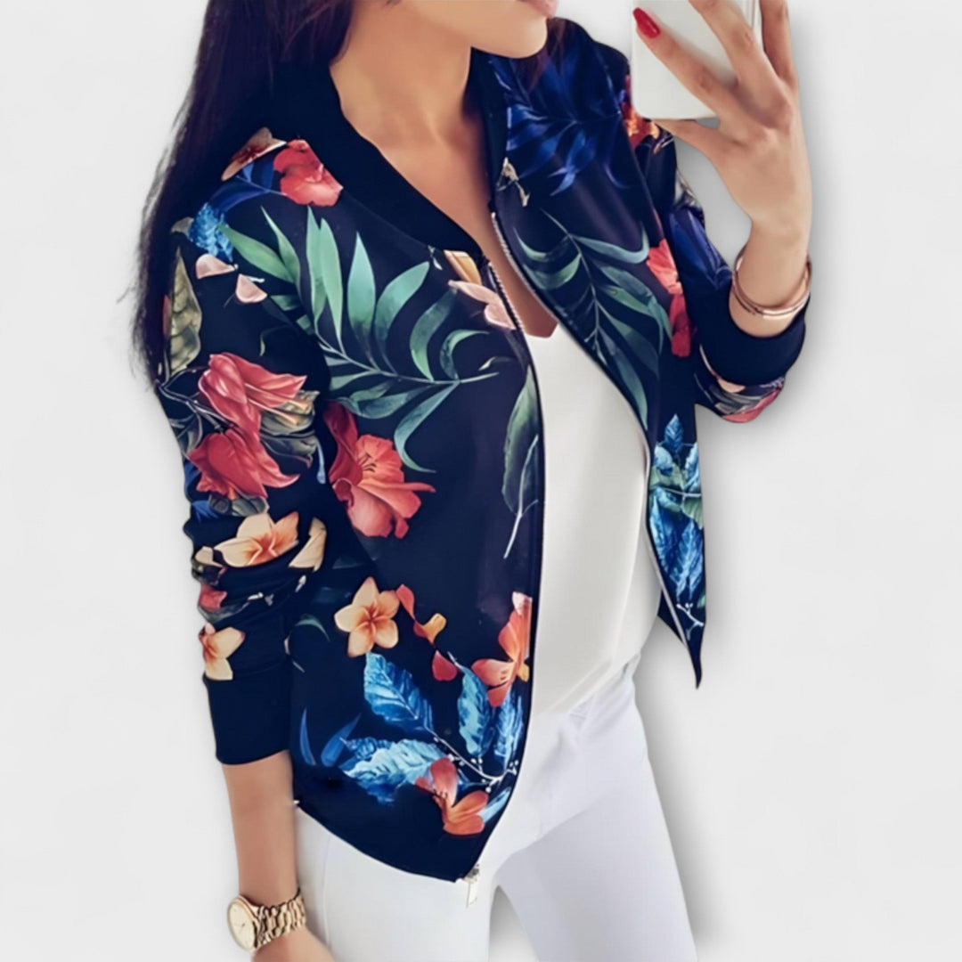 Kaelin - Stylish Bomber Jacket with Flowers