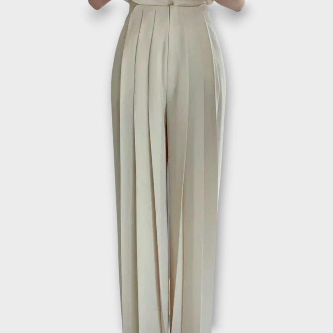 Women's High-Waisted Pleated Trousers