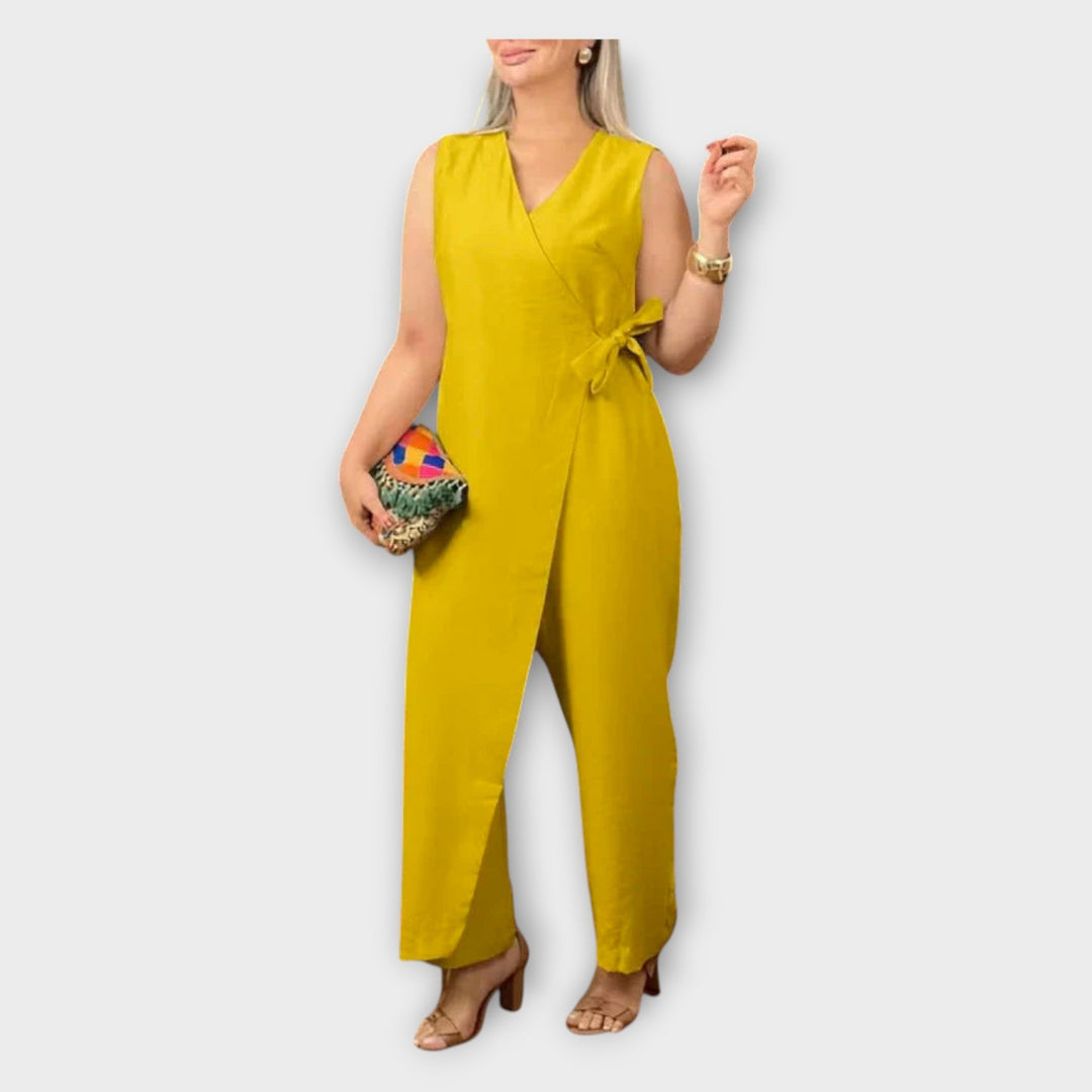 Full-Length Jumpsuit with Waist Tie