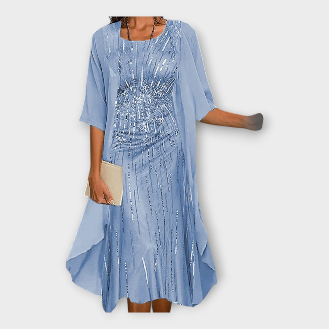 Airy Dress with Outer Jacket and Patterns