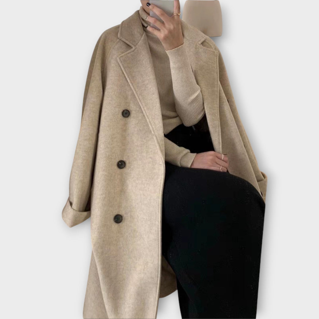 Elegant Longline Double-Breasted Coat