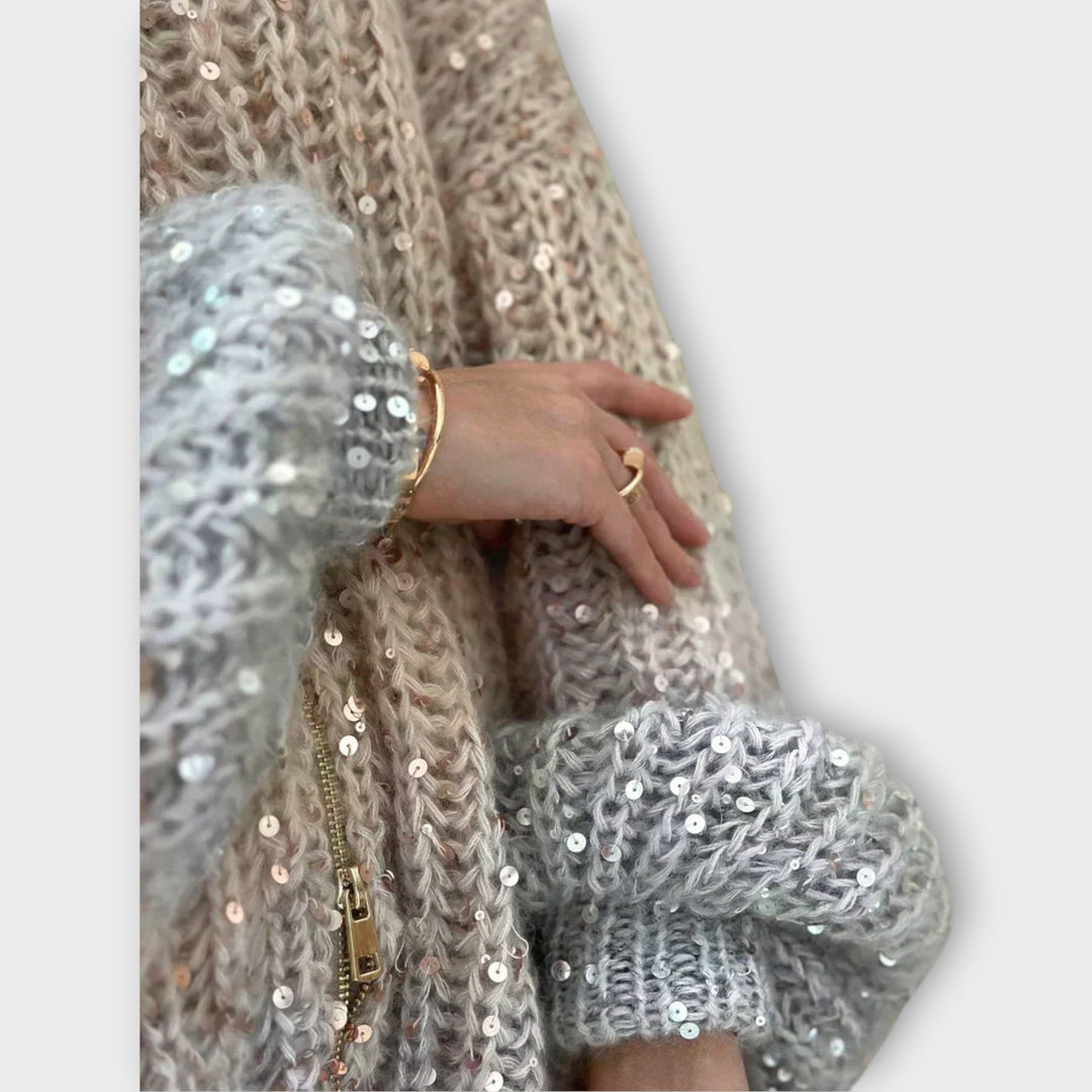 Chunky Knit Sequin Sweater